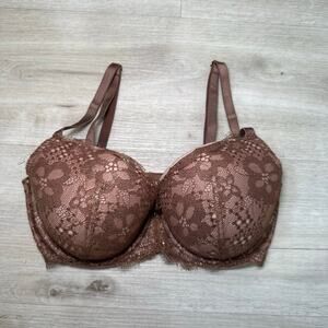 Victoria's Secret Dream Angels Lace Lined Demi Bra Brown Sexy Size 32DDD